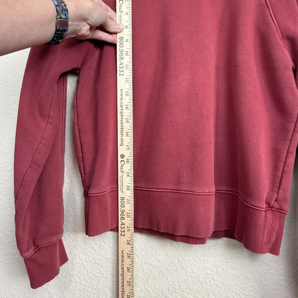 Evereve Heritage Sweatshirt Red Cotton Blend Classic Staple Medium Vintage - Picture 3 of 6